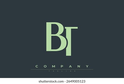 BT Modern Initials Logo Design. Branding logo with stylized initials showcasing bold design and modern aesthetic. Ideal for professional business branding or creative projects focusing on minimalistic