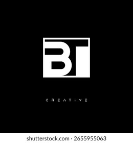 BT Negative Space Monogram – Minimalist Black and White Letter mark Logo for Creative Branding, Fashion Identity and Modern Design Concepts
