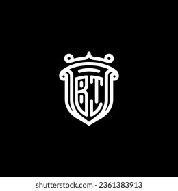 BT shield initial monogram with high quality professional design that will print well