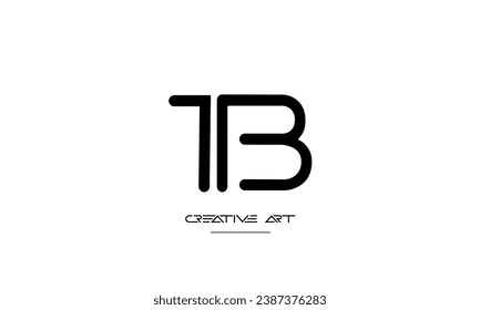 Monograma del logotipo de las letras abstractas BT, TB, B, T