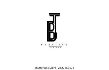  Modelo de monograma de logotipo vetorial abstrato BT TB T