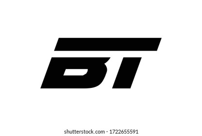 Diseño de logotipo inicial de carta BT o TB, plantilla de vector