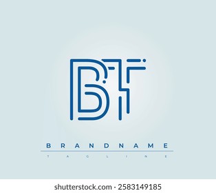 BT Technology Letter Logo Template. This tech letter logo is a graphic mark that uses letters to represent a technology company.