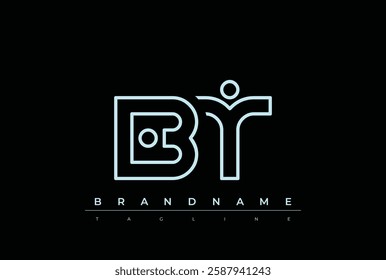 BT Technology Letter Logo Template. This tech letter logo is a graphic mark that uses letters to represent a technology company.