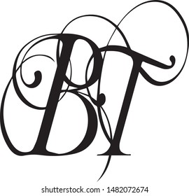 BT text logo. This clipart is very useful for graphics designer, tattoo artist & Offset printers. 