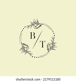 BT wedding initial logo letters in high quality professional design that will print well across any print media