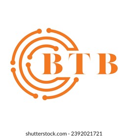 BTB-Briefdesign. BTB-Buchstaben Technologie Logo-Design auf weißem Hintergrund. BTB Monogram Logo-Design für Unternehmer und Unternehmen