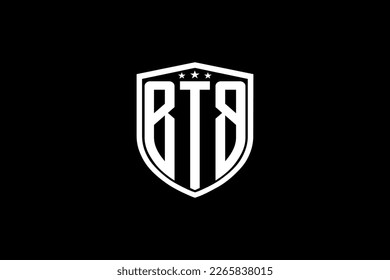 BTB-Buchstabenlogo. Buchstabendesign auf schwarzem Hintergrund. Das ist das Logo des Goldbriefs. Verwenden Sie das stylische Modelogo. Dekoratives Design.