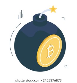 BTC with bombshell depicting bitcoin bomb 

