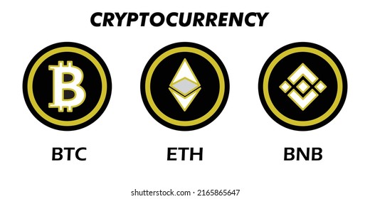 BTC ETH BNB CRYPTOCURRENCY LOGO CAN BE USED FOR COMPANY OR COMMUNITY LOGO svg