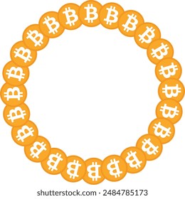 BTC-Rahmen, Bitcoin, Kryoto-Hintergrund-Rahmenkreis