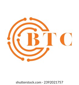 Diseño de letras BTC. Diseño del logotipo de la tecnología de letras BTC sobre fondo blanco. Diseño del logotipo de Monograma BTC para emprendedores y empresas