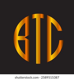  BTC modern elegance and creative logo design .BTC luxurious alphabet design . BTC letter initial logo design.
