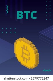 BTC poster for print and design. Vector