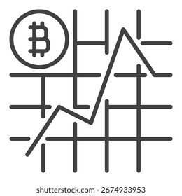 BTC simple Chart vector Bitcoin Investment concept outline icon or symbol