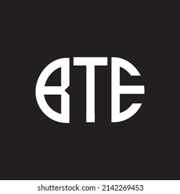 BTE letter logo design on black background. BTE 
creative initials letter logo concept. BTE letter design.
