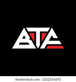 BTf triangle letter logo design with triangle shape. BTf triangle logo design monogram. BTf triangle vector logo template with red color. BTf triangular logo Simple, Elegant, and Luxurious design