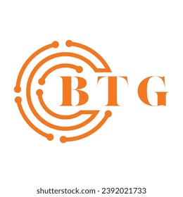 Diseño de letras BTG. Diseño del logotipo de la tecnología de letras BTG sobre fondo blanco. Diseño del logotipo BTG Monogram para empresarios y empresas