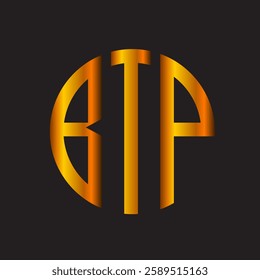  BTP modern elegance and creative logo design .BTP luxurious alphabet design . BTP letter initial logo design.