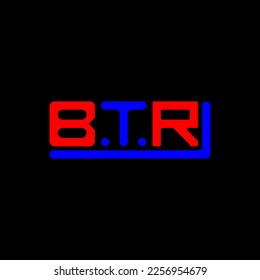 Diseño creativo del logotipo de la letra BTR con gráfico vectorial, logotipo BTR sencillo y moderno.