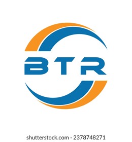 Diseño del logotipo de la letra BTR sobre fondo blanco o diseño del logotipo de Monograma para emprendedores y empresas.