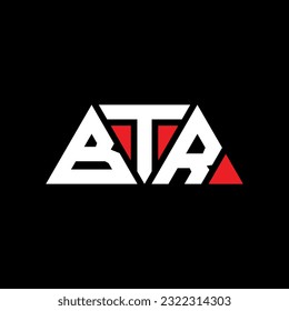 Diseño del logotipo de la letra del triángulo BTR con forma de triángulo. Monograma de diseño del logotipo del triángulo BTR. Plantilla de logotipo vectorial de triángulo BTR con color rojo. Logo triangular BTR Diseño sencillo, elegante y lujoso