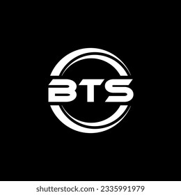 BTS letter logo design in illustration. Vector logo, calligraphy designs for logo, Poster, Invitation, etc.
