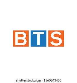 BTS letter simple logo design eps vector