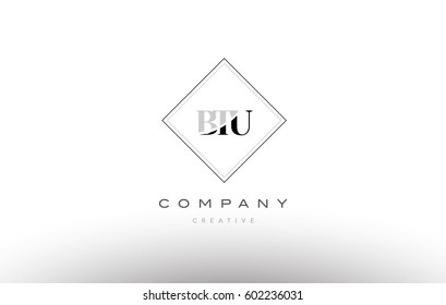 btu b t u retro vintage simple rhombus three 3 letter combination black white alphabet company logo line design vector icon template 