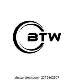 BTW Logo Design, Inspiration for a Unique Identity. Modern Elegance and Creative Design. Watermark Your Success with the Striking this Logo.