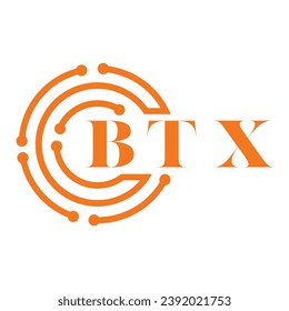 Diseño de letras BTX. Diseño del logotipo de la tecnología de letras BTX en fondo blanco. Diseño del logotipo Monograma BTX para emprendedores y empresas