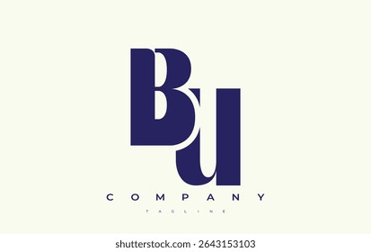 BU Abstract Geometric Logo Design. Modern and elegant logo design with simplistic typography elements, showcasing branding excellence.