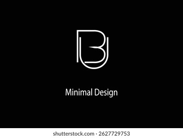 BU design de logotipo do alfabeto, BU inicial, BU design de logotipo minimalista, ilustração,