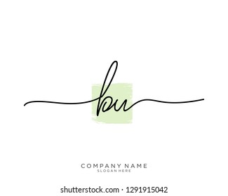BU B U Initial handwriting logo template