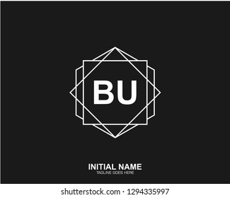 BU B U Initial logo letter with minimalist concept vector