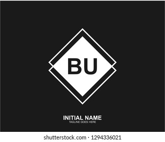 BU B U Initial logo letter with minimalist concept vector