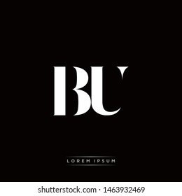 BU B U Logo Monogram with Black and White Colors