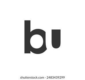 BU creative geometric initial based modern and minimal logo. Letter b u trendy fonts. Universal professional elegant techno vector design.