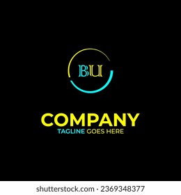 plantilla de diseño de logotipo de letras modernas creativas de BU