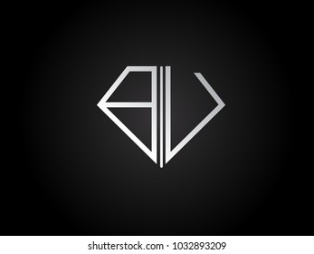 BU diamond shape silver color design