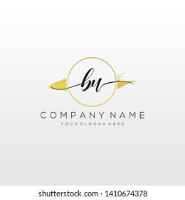 BU handwriting initial logo template vector.