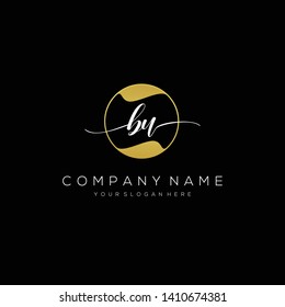 BU handwriting initial logo template vector.