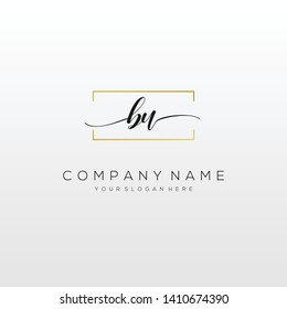 BU handwriting initial logo template vector.