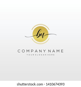 BU handwriting initial logo template vector.