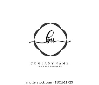 BU handwriting initial  logo vector
