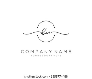 BU handwriting initial  logo vector