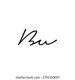 Bu handwriting symbol letter alphabet