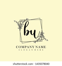 BU Initial beauty floral logo template