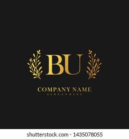 BU Initial beauty floral logo template