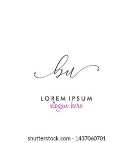 BU Initial beauty monogram logo vector